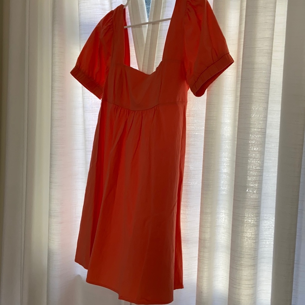 Puff sleeve dress (salmon)